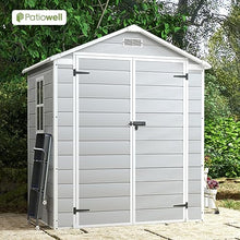 Patiowell 6x4 FT Resin Outdoor Storage Shed with Floor, Light Gray