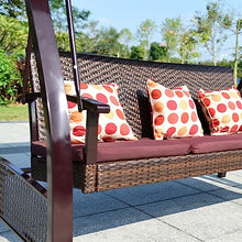 uhyOHF Outdoor Garden Swing Chair Courtyard Porch Swing Ceiling Swing Iron Three-Person Swing Chair Suitable for Balcony Backyard (
