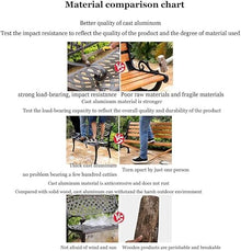 ERoomQ Outdoor GThe Bench,40-inch Patio GThe Bench Outdoor Metal Double seat, Cast Aluminum Frame Rose Antique Finish Park Chair