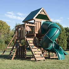 Swing-N-Slide Tellico Terrace Wood Swing Set with Slides, Climbing Wall & Swings Brown