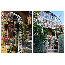 SDdPulse Garden Arbors and Arches, Pergola Arbor for Climbing Plants, Heavy Metal Trellis Archway, for Roses Vines, Lawn, Outdoor Party Decoration, Reconfigurable (White 240x40x250cm)
