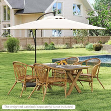 LIUZQWAED 3M Garden Cantilever Parasol, 8 Ribs Outdoor Offset Banana Hanging Umbrella with Crank Handle, Cross Base and Tilted Design, Sun Shade Canopy for Poolside, Deck & Patio