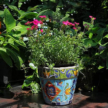 FAFACAI Round Classical Outdoor Large Plant Pot Colorful Planter Hand-Painted Ceramic Flower Pot Garden Balcony Decor Landscape Vase Container Pots for Villa Corridor Aisle (22 * 19.5cm)