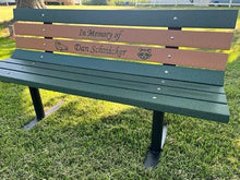 Roudebush Company Memorial Park Bench ~ with Epoxy Colored Letters (Many)