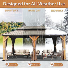 NicBex 12'x20' Hardtop Gazebo Brown