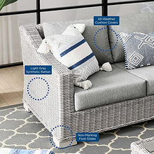 Lounge Sectional Sofa Chair Set, Rattan, Wicker, Grey Gray, Modern, Outdoor Patio Balcony Bistro