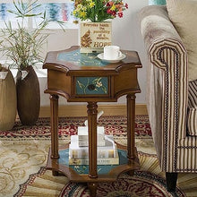 Couch End Table Vintage Nightstand, End Table Wood Antique Shabby Chic Side Table, Small Bedside Table Accent Table with Drawer and Open Storage Shelf for Living Room Bedroom Corner Tables for Living