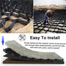 GJZDPMY Heavy-Duty Gravel Grid for Soil Stabilization, 2-Inch Height Driveway Grille, Mud Control for Pathways and Parking Lots, Durable Gravel Grate System