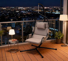Seeheool Hanging Swing Chair,Hammock Chair with Stand andCoating Cushion,with Steel Frame for Indoor and Outdoor