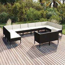 KPOUTRFG 12-Piece Modular Outdoor Lounge Set for 12 with Durable Poly Rattan and Weather Resistant PE Rattan Seating Garden Furniture Set
