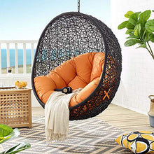 Modway EEI-739-ORA-SET Encase Swing Outdoor Patio Lounge Chair, With Stand, Orange