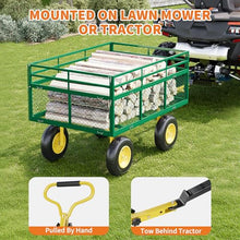 Yard Cart 1400 LBS Capacity, 10" Pneumatic Tires & Convertible Flatbed, Heavy Duty Steel Garden Utility Wagon for Lawn, Farm, Construction, Hauling Soil, Mulch, Firewood