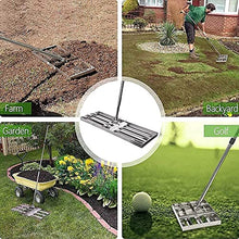 Aikimfuly Lawn Level Rake Golf Garden Grass Level, Stainless Steel Lawn Leveling Rake, Equipped with A 68-inch Handle, Heavy-Duty Large-Capacity Lawn Pusher Level Equipment