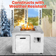 SerenelifeHome Outdoor Propane Fire Pit Table-CSA/ETL Certified Safe 40,000BTU Pulse Ignition Weatherproof Square Propane Gas Fire Table -Adjustable Flame,Thermocouple-PVC Cover, Lava Rock-SLFPCN42.5