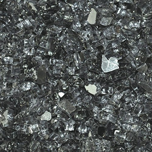 Fire Glass for Fire Pits Gray 1/4" for Reflective Glass Pellets (80Lbs)