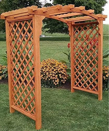Backyard Crafts Amish-Made Jamesport Style Pine Arbor 6' Wide Cedar Stain