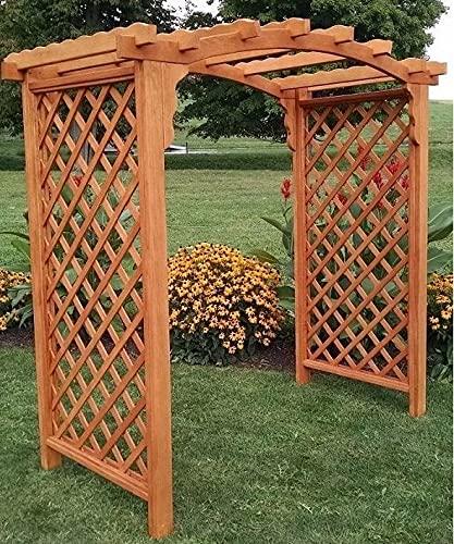 Backyard Crafts Amish-Made Jamesport Style Pine Arbor 6' Wide Cedar Stain
