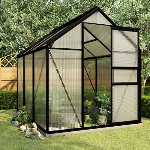 KNORRS Sturdy Greenhouse with Durable Base Frame for All-Season Gardening and Plant Protection - Ideal for Beginners and Experienced Gardeners (Color : Anthracite, Size : 74.8" x 74.8" x 52")