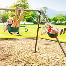 Lifetime Metal Swing Set for Kids Outdoor Heavy Duty Playset Green/Tan