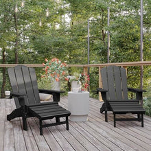 Flash Furniture HDPE Indoor/Outdoor Adirondack Chair, Gray, 2-Pack