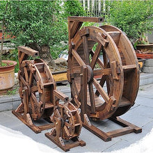 Garden Water Feature Cascading Ornament Fountain fir Wood Waterfall Decoration Freestanding Water Feature Waterwheel Feng Shui Wheels Fountain for Indoor Outdoor Patio Lawn Pond Terrace Balcony (Size