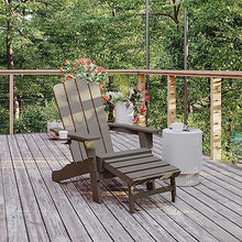 Flash Furniture HDPE Adirondack Chair with Cup Holder and Ottoman, Brown