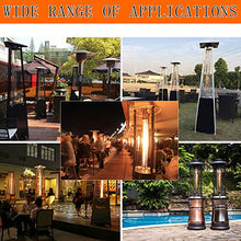 13 KW - Natural Gas Patio Heater Waterproof Adjustable Firepower Pyramid Patio Liquefied Gas Heater 234 x 60 x 60cm (Silver)