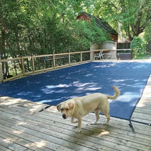 GAZOGJ Dustproof Pool Protector Pool Cover Winter Inground Pool Safety Cover for Rectangle/Oval/Kidney Shaped Pools, High Strength Pp Mesh, Solid Safety Pool Covers, Hardwa,Blue-5m x 9m/16ft x 29.5ft