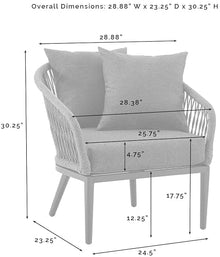 Crosley Furniture Dover Outdoor 2-Piece Patio Chair Set