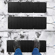 Non Slip Outdoor Stair Treads, Heated Snow Melting Mats, Electric Heating Snow Removal, for Staircase, Deck, USB Series Connection,5 Pack,10inx48in