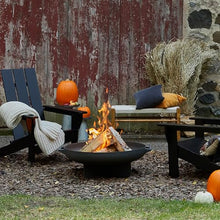 Real Flame Anson 36” Round Patio Wood Burning Outdoor Fire Pit, Heavy-Gauge Steel Fire Pit for Backyard, Porch, Deck, Camping. Includes Spark Screen, Poker, Log Grate and Storage Cover.