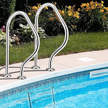 Pool Handrail Handle Grab Rails Swimming Pool Ramps Pool Hand Rail, Easy to Mount Handrail, 304 Stainless Steel Pool Stair Rail with Base Plate and Handle Cover