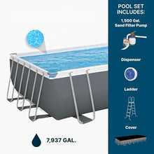 24' x 12' x 52" Rectangular Frame Above Ground Swimming Pool Set with Pump