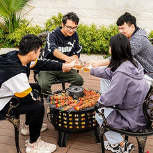 BNEI Fire Pit, Portable Tabletop fire Pit, Heating, Campfire, Barbecue All-in-one fire Pit, with Fireproof mesh Cover, 65 * 65cm
