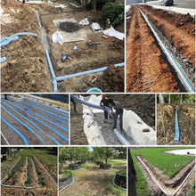 Corrugated French Drain Pipe 1 10 20 30 40 50 60 70 80 100m Long, Outdoor Soft Infiltration Drainage Pipes for Yard/Houseside/Garden/Lawn/Patio/Landscape, Underground Drain Tube, Easy Connect(Long 100
