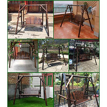 HAOKAZLBR Large Outdoor Porch Swing Garden Patio Swing Chair Deluxe Wooden Arc Frame Hammock 3 Person Garden Swing Outside Furniture Patio Swing Outdoor Lounge Chair