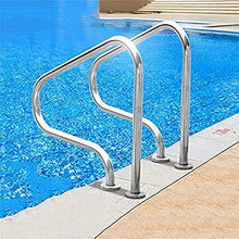 MAZY·URBAN Swimming Pool Handrails, 3-Bend Swimming Pool Safety Handrails, Perfect Handle Swimming Pool Grab Ladder, for Inground Pool Entry,Full Set Accessories