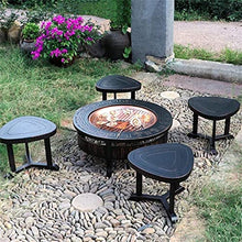 SLGGPJBU Outdoor Fire pit Bonfire Wood Burning Patio Grill Firepit for Outside Grill CharSmokeless Grill with Spark Screen Poker and Fireplace Cover Stove Grill
