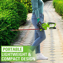 Greenworks Cordless Brushless Hedge Trimmer 24V G24HT56II, 56cm Dual Action Blade, Cuts up to 25.4mm Thick Branches and Stems 3000 SPM Without Battery & Charger
