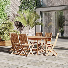 Amazonia Teak Extendable Oval Hamburg Patio Dining Set 7-Piece Brown
