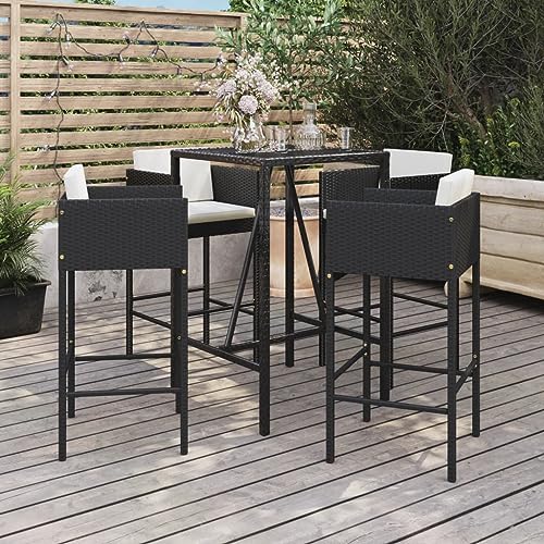 AMBERARD Garden Bar Set Black Furniture Set