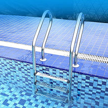 AWJ Swimming Pool Handrail, 316 Stainless Steel Pool Ladder with Non-Slip Pedals, for Pools, Ramp Entrances, Spas, Water Parks/Silver / 1.5MM (Silver 1.5MM)