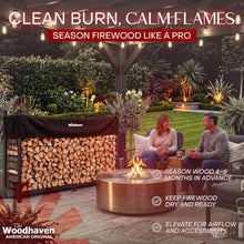 Woodhaven 8-Foot Raised Firewood Rack w/Cover, 1/2 Cord | Made in USA