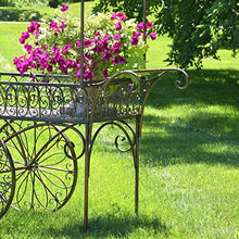 Zaer Ltd. Large Flower Cart with Roof and Moving Wheels (Antique Bronze)