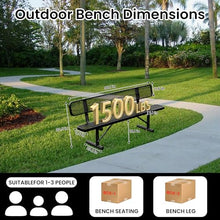 HIMcup 8 FT Heavy Duty Metal Park Bench for Outside, Black Bench with Backrest,4-6 Person Seat, Outdoor Commercial Metal Mesh Benches for Shopping Mall, Lawn, Park, Deck, Garden, Patio, Porch