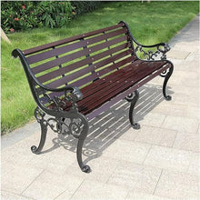 ERoomQ Outdoor GThe Bench,Outdoor GThe Patio Bench for Your Leisure Time, Iron Foot Anticorrosive Solid Wood Outdoor Patio Furniture Seat (Black 120cm)