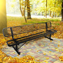 kaiwrxin 8FT Heavy-Duty Park Bench for Outside - Black Coated Outdoor Furniture Steel Bench, Commercial-Grade Outdoor Benches Weatherproof for Park, Patio, Porch (Portable with Back) (Black, 8FT)