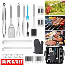 XIXIDIAN 35Pcs BBQ Grill Grilling Accessories Tools Set,Barbecue Tool Set with Steel Fork, Stainless Steel Tongs and Spatula,BBQ Tools for Grill Outdoor