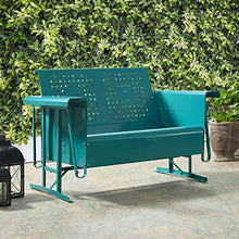 Crosley Furniture Bates 2-Person Retro Metal Outdoor Patio Loveseat Glider