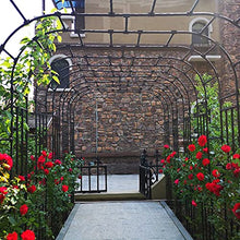 Garden Arch Rose Arch,Weather Resistant Trellis Arch,Trellis Support Pergola Rose Arch Support Grid Arch Metal,Garden Arbor Archway for Climbing Plants,Lawn Garden,Wedding Arch,Black
